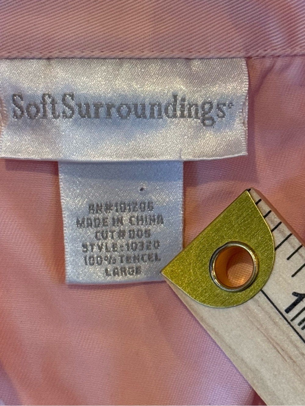 Soft Surroundings 100% Tencel Button Down Shirt Womens L Dusty Pink Coastal - Picture 5 of 6
